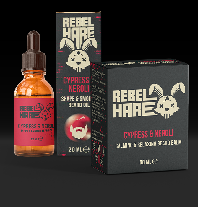 Rebel Hare Cypress & Neroli beard care series with natural grooming products