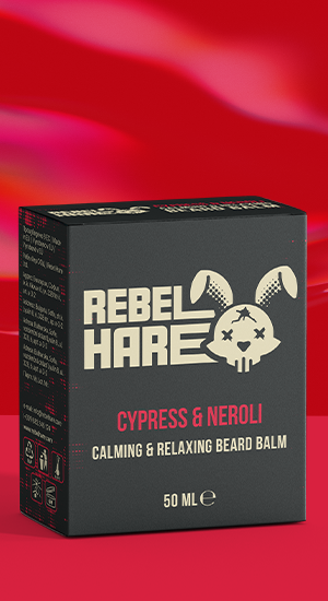 Rebel Hare Cypress & Neroli Beard Balm in natural grooming collection