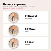 TFIT Cover Up Pro Concealer – палитри 01 Neutral, 02 Warm и 03 Cool