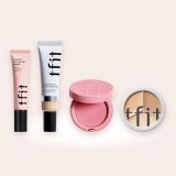 TFIT комплект Цялото лице – Delicate Silk Veil праймър, Radiance Fit серумен фон дьо тен, Fluffy Velvet руж и Cover Up Pro палитра коректори